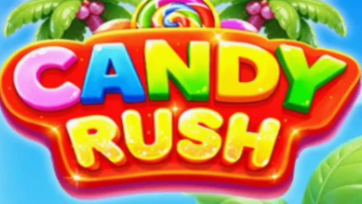 Tampilan visual slot Candy Rush dengan elemen permen tropis yang cerah.