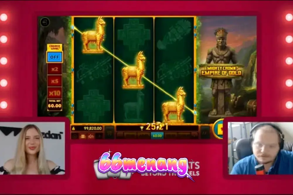 Tampilan antarmuka seluler dari slot Mighty Crown: Empire of Gold